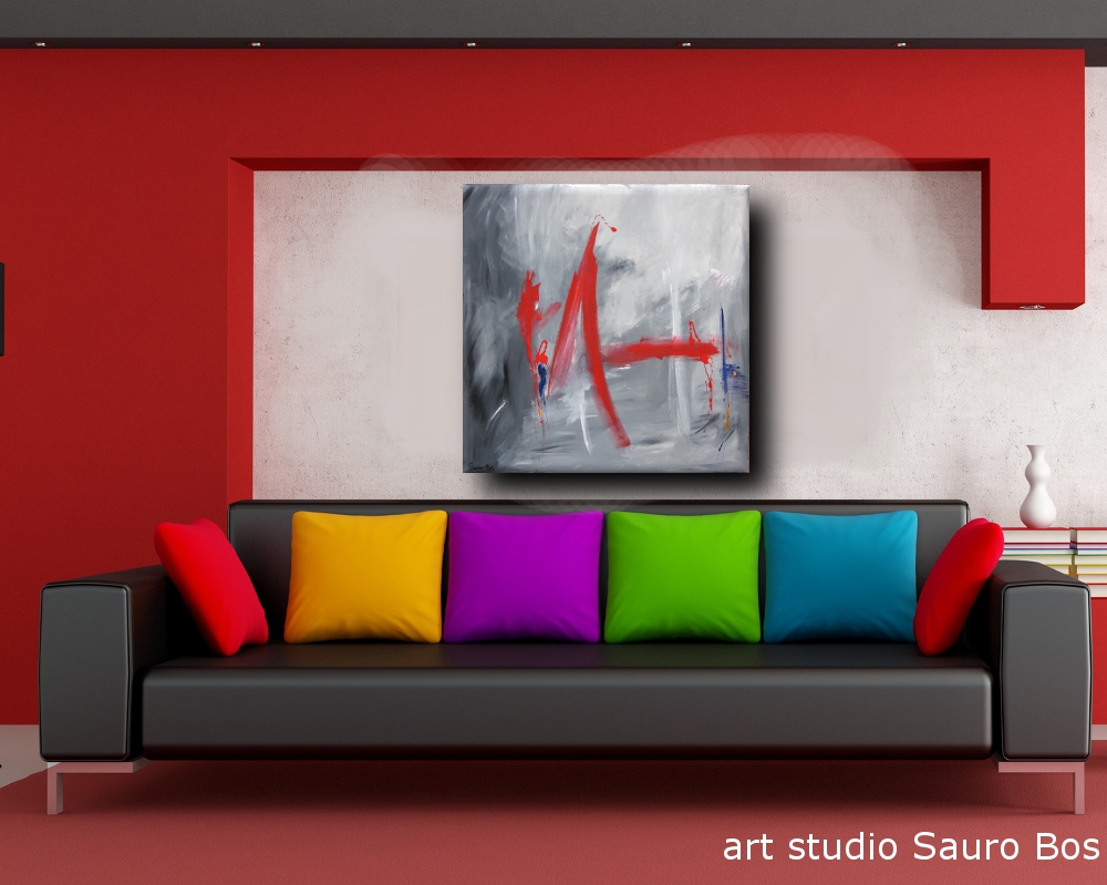 Quadro astratto per soggiorno 100Ã100 – sauro bos
