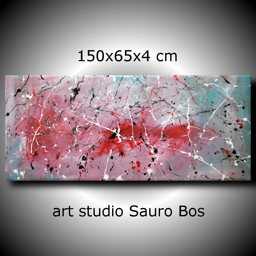Quadri astratti informali per soggiorno nero rosso bianco – sauro bos