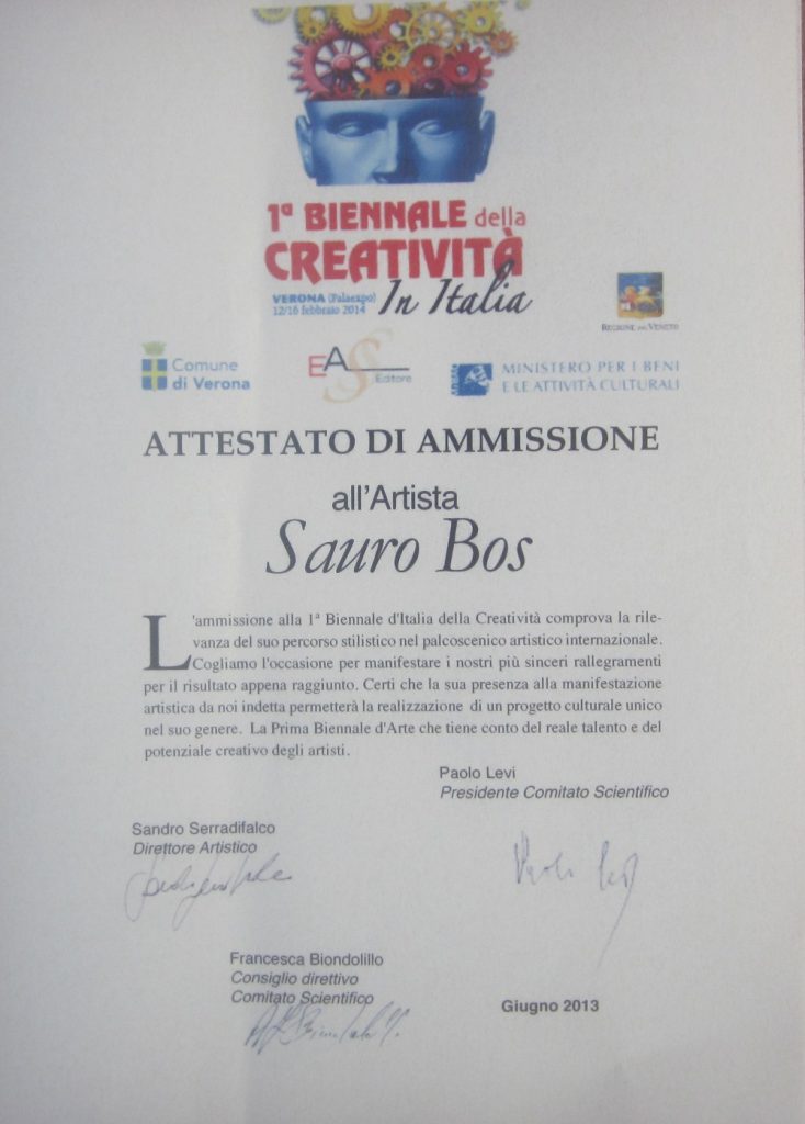 attestato ammissione biennale verona100 1 734x1024 - exhibitions and awards