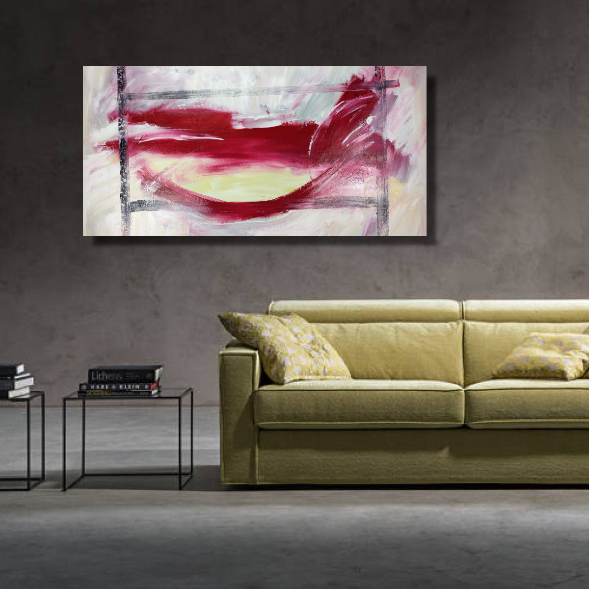 HengYun ART Grande pittura a olio Prin su tela Quadri astratti moderni  luminosi Quadri su tela colorati per decorazioni da parete per la casa in  ufficio 80x160 cm senza cornice : 