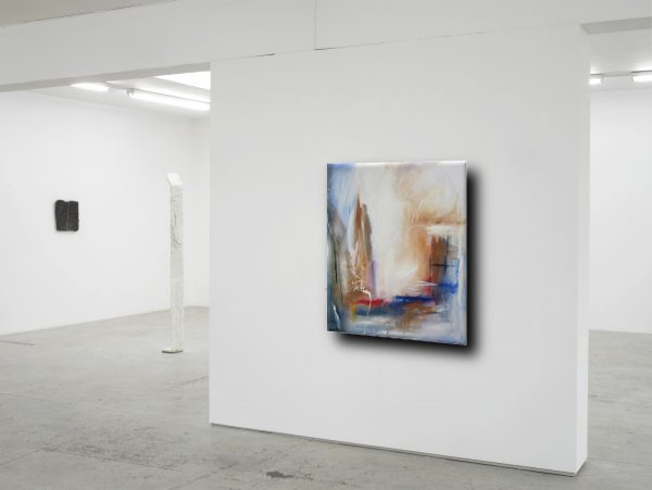 quadro astratto per soggiorno rosso e marrone - immagine 3