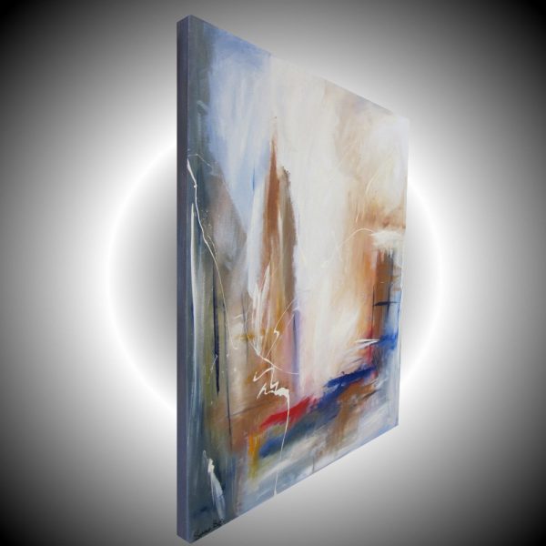 quadro astratto per soggiorno rosso e marrone - immagine 2