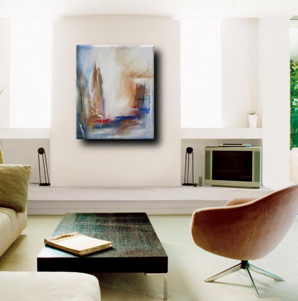 quadro astratto per soggiorno rosso e marrone - immagine 6