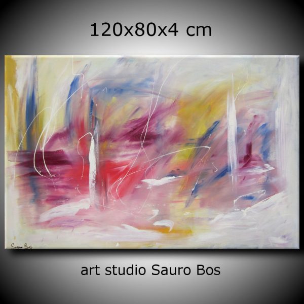 quadro astratto per soggiorno rossoe giallo - immagine 2