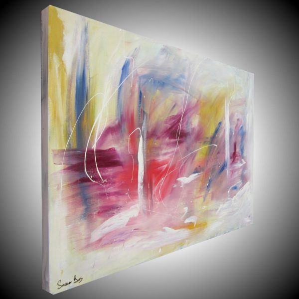 quadro astratto per soggiorno rossoe giallo - immagine 4