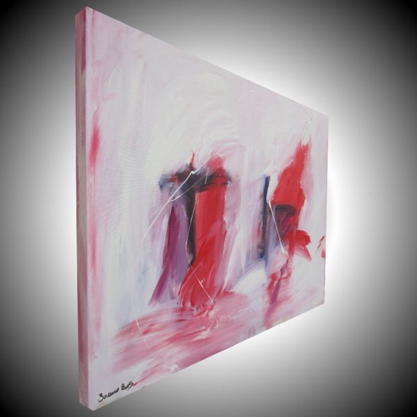 quadro astratto per soggiorno rosso e nero - immagine 2