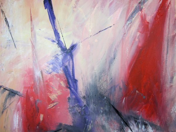 quadro astratto per soggiorno rosso e viola nero - immagine 6