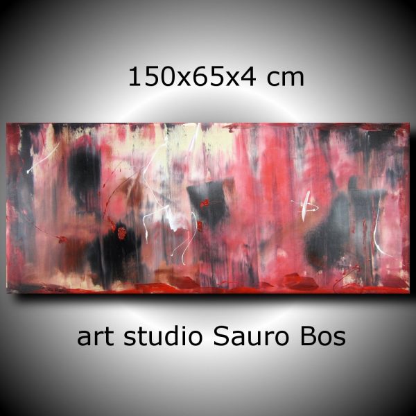quadri astratti informali  per soggiorno rosso e nero - immagine 3