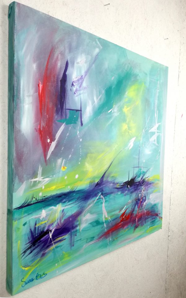 quadro astratto moderno quadrato 90x90 - immagine 4