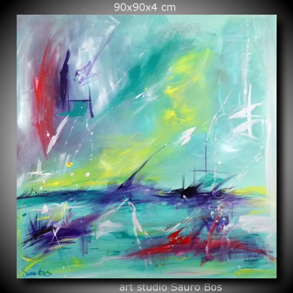 quadro astratto moderno quadrato 90x90