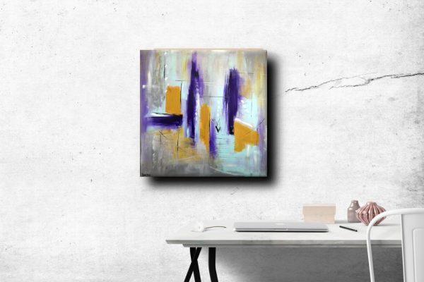 quadri astratti grandi dimensioni 120x120 viola