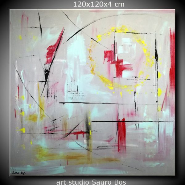 quadri astratti dipinti a mano 120x120 geometrici - immagine 3