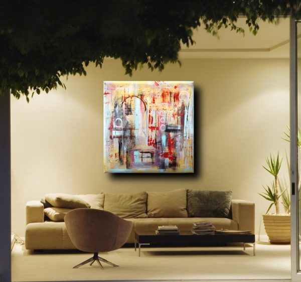 quadri astratti dipinti a mano 120x120 tecnica mista - immagine 2