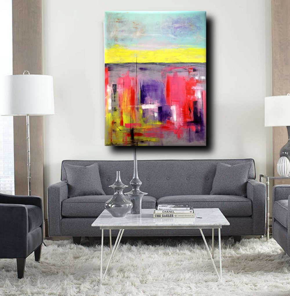 quadro moderno colorato per soggiorno 170x130 | sauro bos