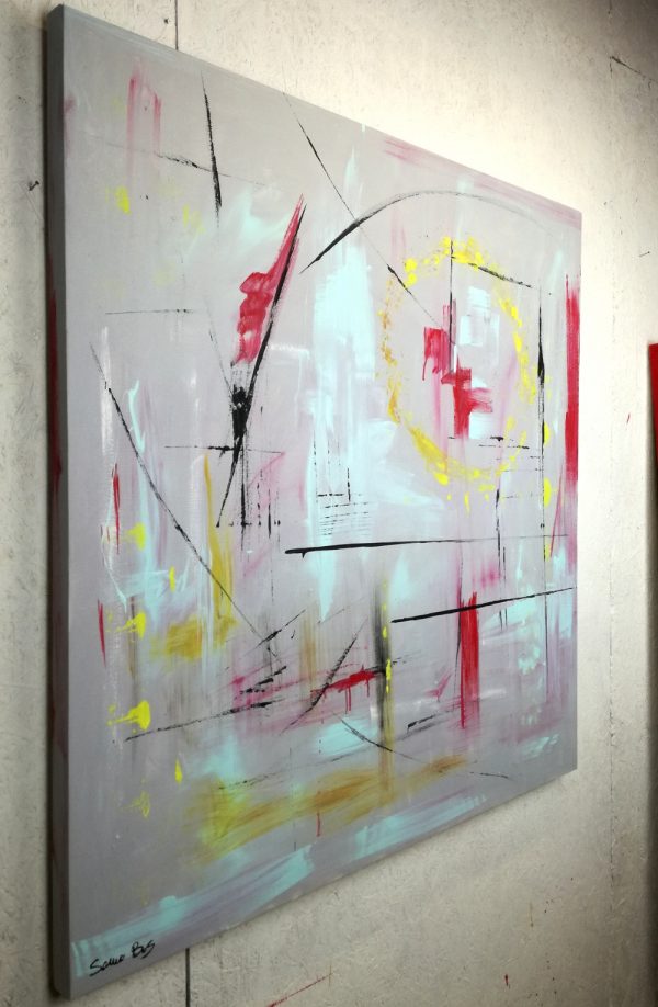 quadri astratti dipinti a mano 120x120 geometrici - immagine 5