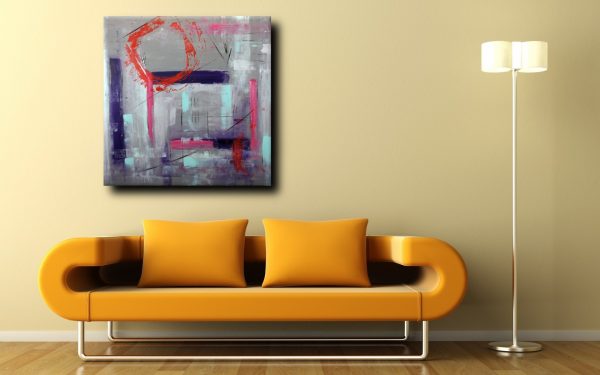 quadri astratti dipinti a mano 100x100 geometrico a33