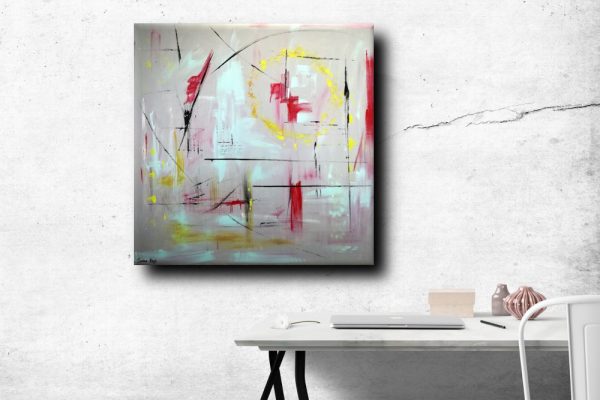 quadri astratti dipinti a mano 120x120 geometrici - immagine 4