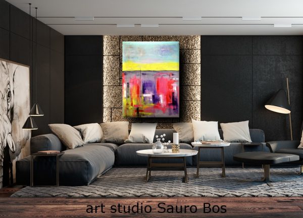 quadro moderno colorato per soggiorno 170x130 - immagine 6