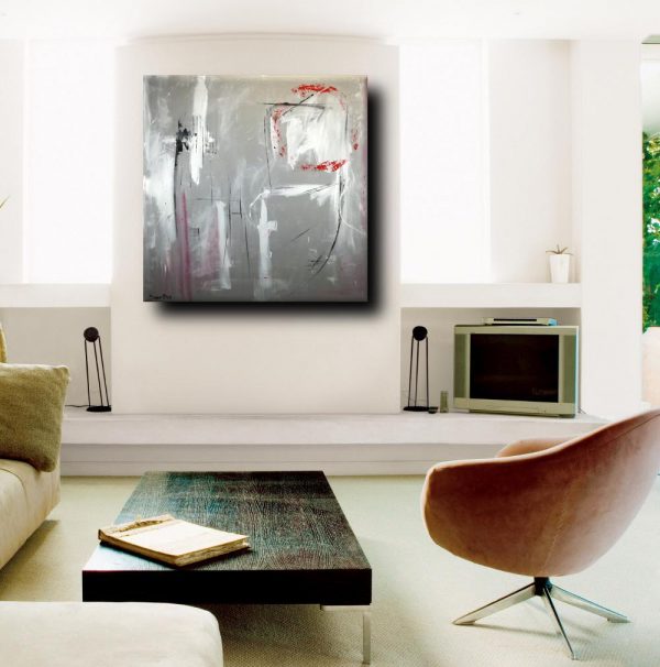quadri astratti dipinti a mano 120x120 grigio