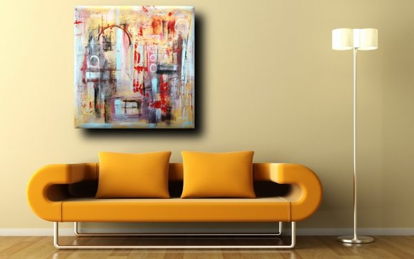 quadri astratti dipinti a mano 120x120 tecnica mista - immagine 5