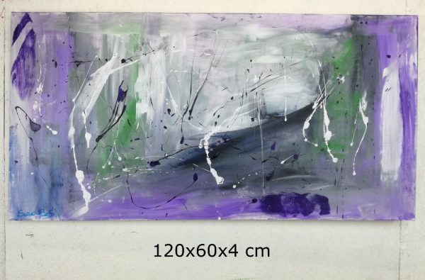 quadri moderni ad olio colore viola  120x60 per soggiono - immagine 5