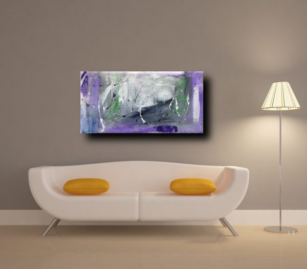 quadri moderni ad olio colore viola  120x60 per soggiono