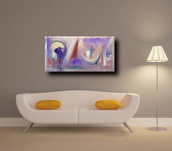 quadri moderni ad olio colorati 120x60 per soggiono - immagine 4