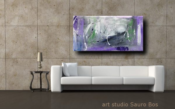 quadri moderni ad olio colore viola  120x60 per soggiono - immagine 4
