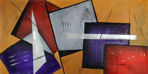 quadri moderni fatti a mano geometrici 120x60 - immagine 5