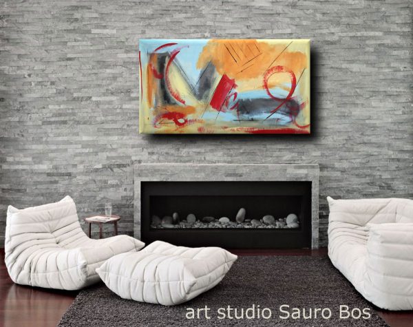 quadri astratti fatti a mano 120x60 per soggiorno - immagine 2