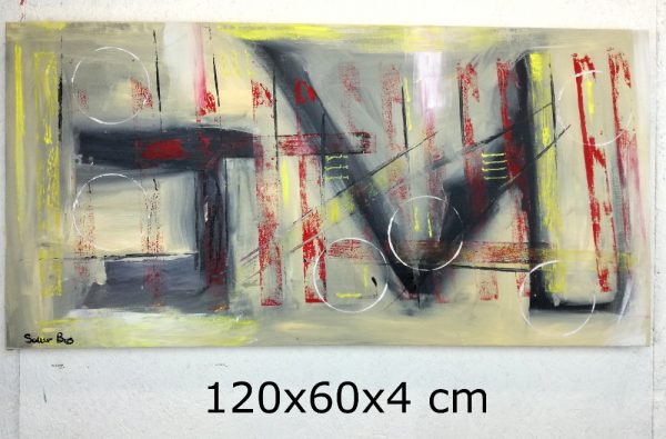 Quadro Moderno Su Tela Astratto 130x80 Cm – Stampa Fine Art 6177-VKF – Pronto Da Appendere, Con Cornice In Legno E Bordi Stampati