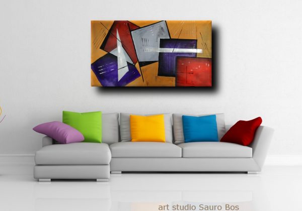quadri moderni fatti a mano geometrici 120x60 - immagine 6