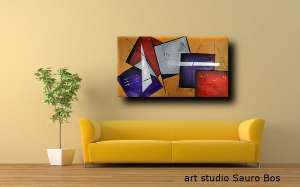 quadri moderni fatti a mano geometrici 120x60 - immagine 2