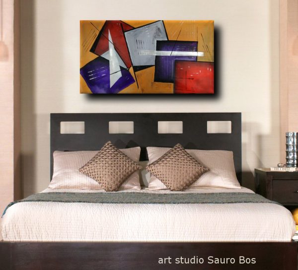 quadri moderni fatti a mano geometrici 120x60