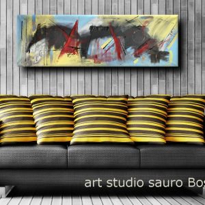 quadriastratti moderni b48 300x300 - quadro per soggiorno astratto con cornice oro 120x70