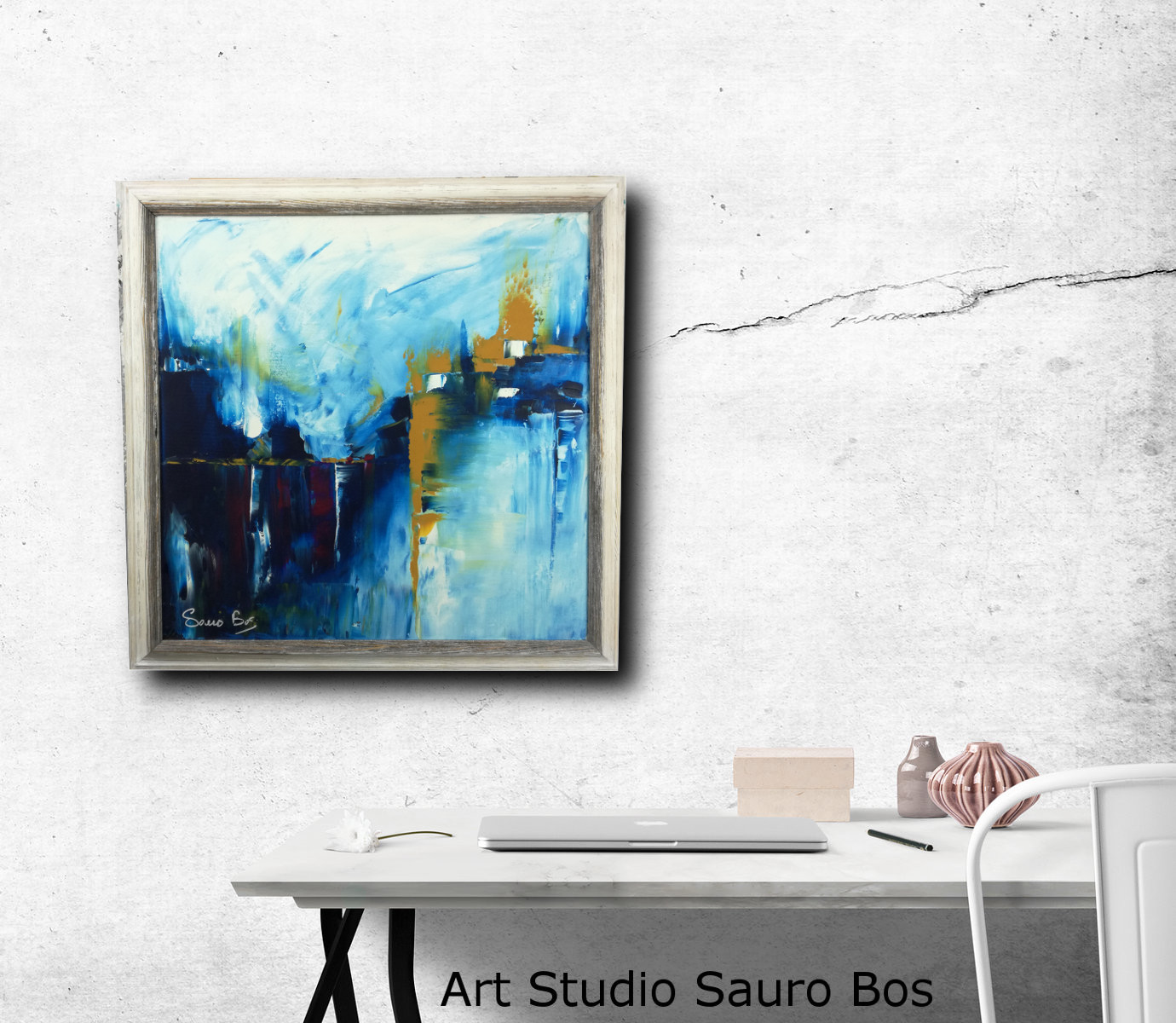 Kunstorner Quadro Albero Dorato Con Lamina Oro - 81x61 Cm, Astratto Per Parete
