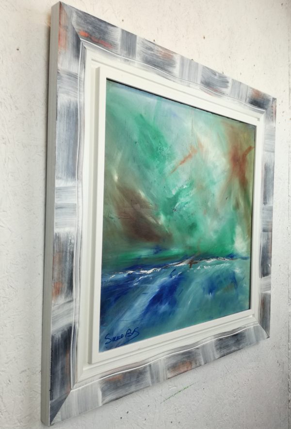 quadro  moderno con cornice olio su tela dipinto a mano - immagine 2