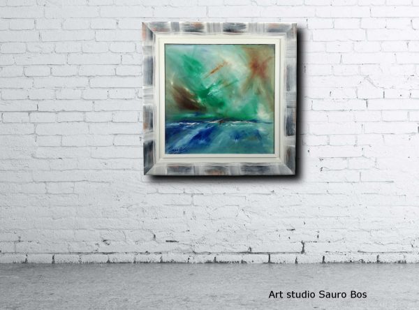 quadro  moderno con cornice olio su tela dipinto a mano