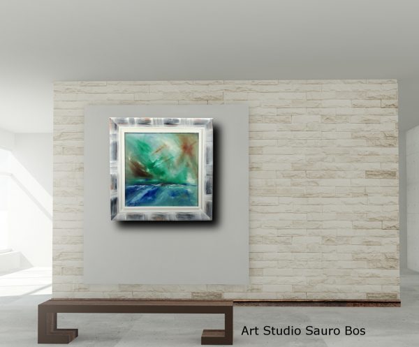quadro  moderno con cornice olio su tela dipinto a mano - immagine 3