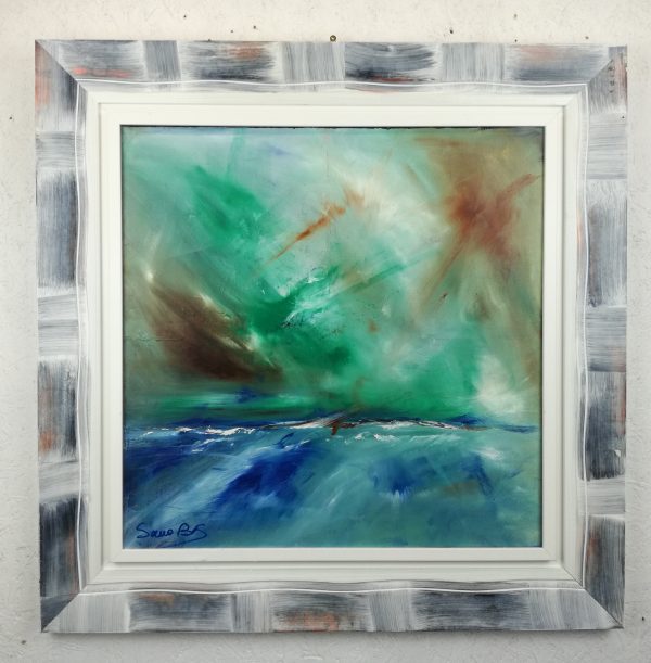quadro  moderno con cornice olio su tela dipinto a mano - immagine 4