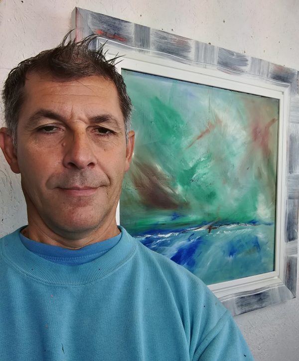 quadro  moderno con cornice olio su tela dipinto a mano - immagine 5