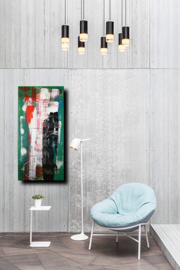 dipinti astratti fatti a mano 70x35olio su tela - immagine 3