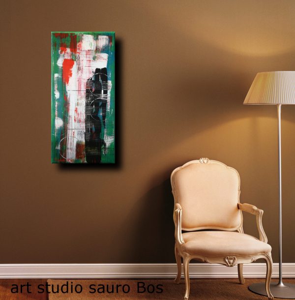 dipinti astratti fatti a mano 70x35olio su tela - immagine 4