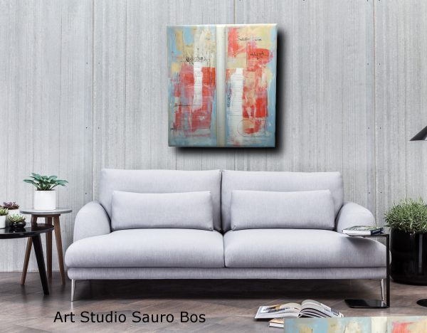 quadro astratto geometrico due tele 100x40x4 cm - immagine 3