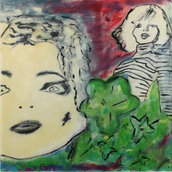 quadro  moderno con cornice olio su tela woman