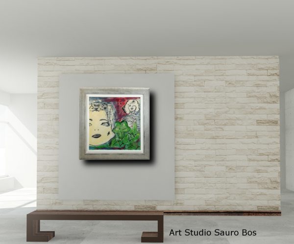 quadro  moderno con cornice olio su tela woman - immagine 2