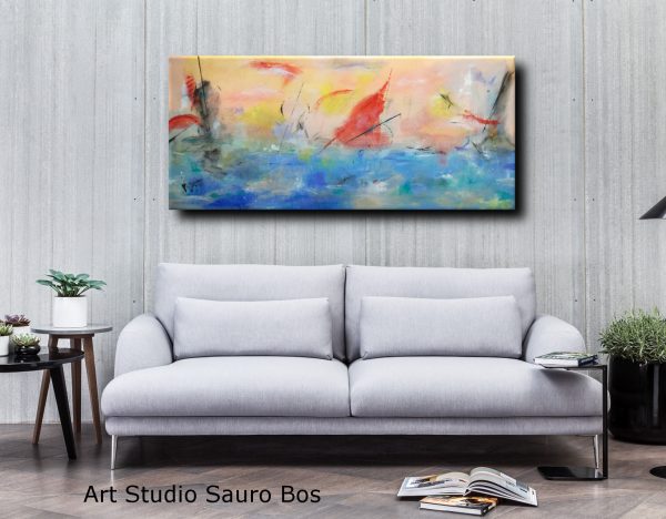 quadri astratti grandi dimensioni 180x80 per soggiorno - immagine 2