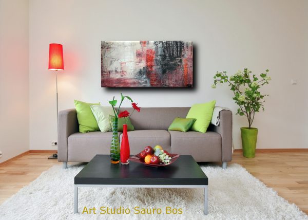 quadri moderni per arredamento contemporaneo 120x60 rosso - immagine 2