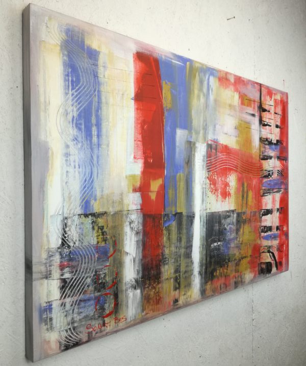 quadri moderni per arredamento contemporaneo 120x80 rosso - immagine 5