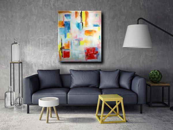 quadro moderno colorato per soggiorno 150x130 - immagine 2
